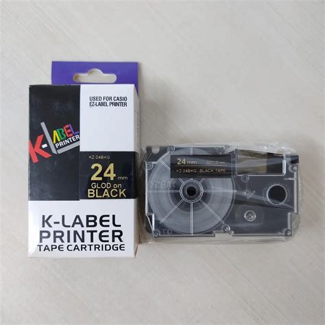 Compatible Casio XR 24BKG Label Tape 24mm Gold Ink On Black Tape At Rs