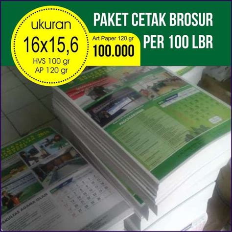 Jual Cetak Brosur Per 100 Lbr Ukuran16x15 6 Cm AP 120 Gr Di Lapak