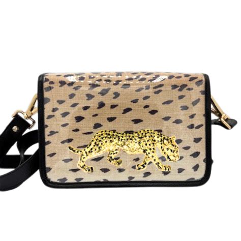 Dark Antelope Clear Stadium Bag with Leopard – Garland Bags