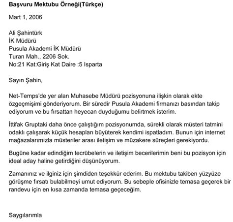 Yüksek Lisans Başvuru Niyet Mektubu Örneği Çeşitli Örnekler