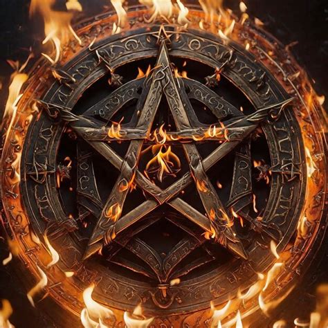 Premium Photo | Gold star in fire flames