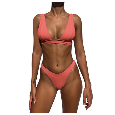 Msjuheg Push Up Piece Bikini Sets Bathing Suit For Women Bikini High Cut Swimsuit Strapless