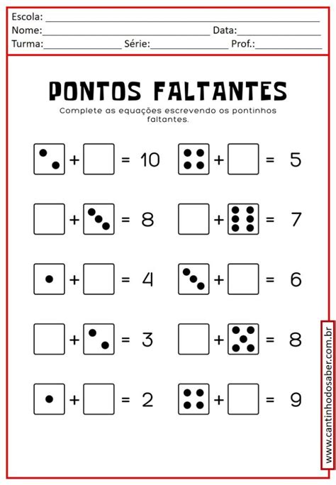 ATIVIDADES DE MATEMÁTICA PARA EDUCAÇÃO INFANTIL E ENS FUNDAMENTAL