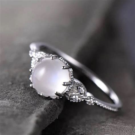 Aliexpress.com : Buy Hot Sale Moonstone Wedding Rings for Women White ...