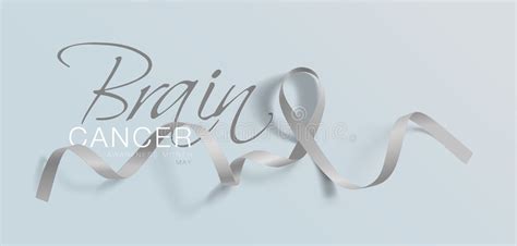 Brain Cancer Awareness Calligraphy Poster Design Hope Realistic Grey