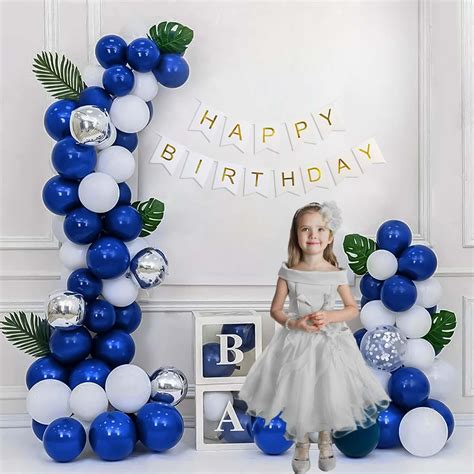 dark blue birthday balloons  decor