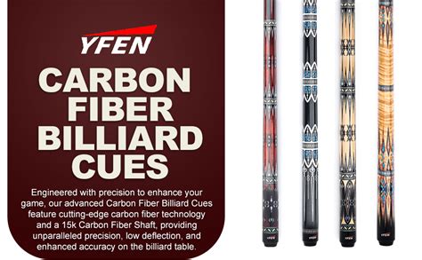 Yfen Carbon Fiber Pool Cue Sticks Billiard Cue Low