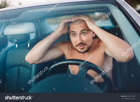 Naked Man Car Traffic Jam Stock Photo Shutterstock