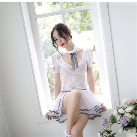 Sexy Lingerie Small Chest Pure Bowknot Dress Transparent Etsy