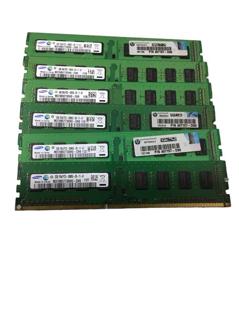 lot of 6 Samsung M378B5773DH0-CH9 Memory 6x2GB PC3-10600 497157-D88 | eBay