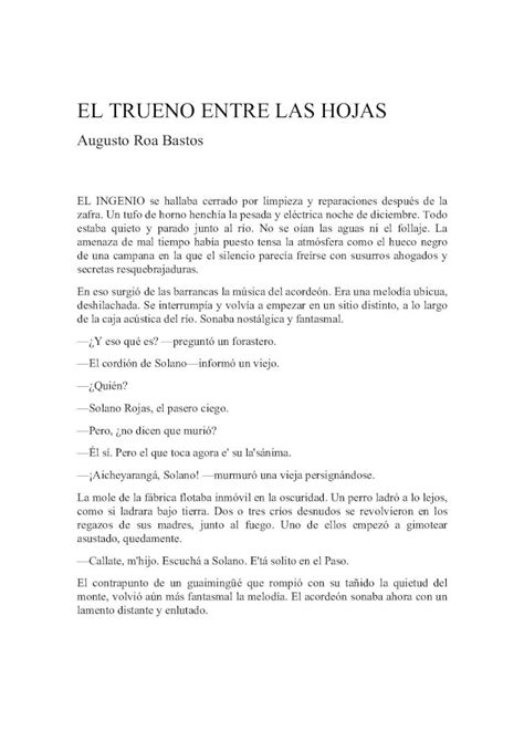 Pdf El Trueno Entre Las Hojas Revista Vive Latinoam Rica Pdf