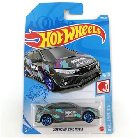 Машинка Mattel Hot Wheels 2021 C4982 2018 Honda Civic Type R Gray купить с доставкой по