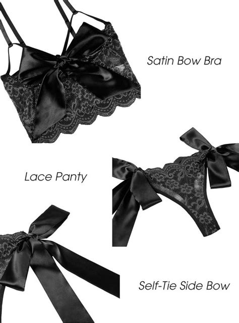 Sexy Kanten Lingerie Set Met Satijnen Strik Voor Dames Bol