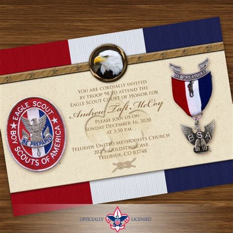 Eagle Scout Court Of Honor Invitation Single Sided Etsy