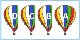 Alphabet And Phase And Phonemes On Hot Air Balloons