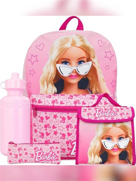 Barbie Backpack 4 Piece Set Girls School Bag Set Girls Backpack