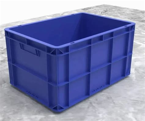 Blue Nilkamal HDPE Plastic Crate Outer Dimension LXWXH 600X 400X