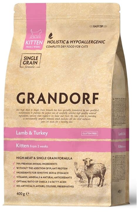 Сухой корм для котят, беременных и кормящих кошек GRANDORF ягненок с ...
