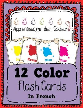 Apprentissage Des Couleurs Colors In French Flash Cards TPT