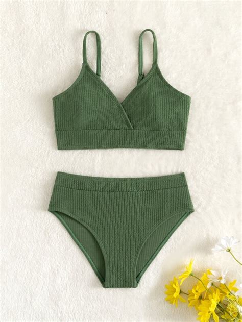 Shein Fille Adolescente Bikini Unicolore Mode En Ligne Shein France