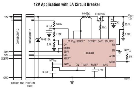 LTC4280 Typical Application Reference Design Hot Swap Controller Arrow