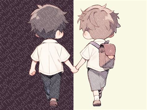 Kawaii Chibi Gay Couples Clipart Bundle Commercial Use And Transparent Background Png For