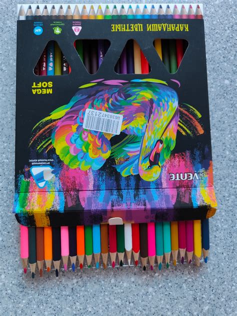 deVENTE, Карандаши цветные трёхгранные 4М, диаметр 3 мм, 24 цвета ...