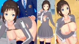 エロゲーコイカツソードアートオンライン SAO 桐ヶ谷直葉 DCG巨乳アニメ動画 Hentai Game Koikatsu Kirigaya Suguha Anime DCG