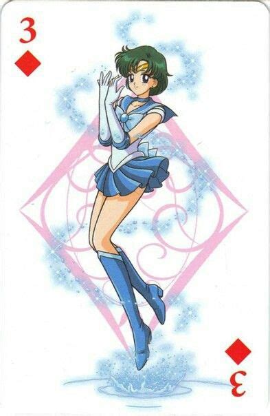 A Playing Card With An Image Of A Woman In Blue Dress And Stockings On