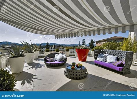 Modern Furniture on the Terrace Stock Photo - Image of sofa, armchair ...