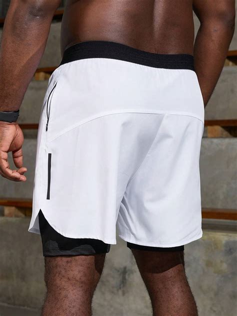 Manfinity Sport Pwrup Shorts Deportivos De Dobladillo Dividido Para