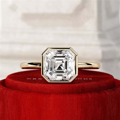 2 Carat Asscher Cut Diamond Ring 2 Ct Asshcer Cut Lab Grown Etsy