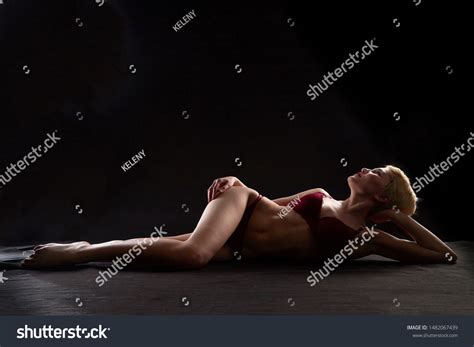 Sexy Blonde Girl During Professional Photo Stock Photo 1482067439