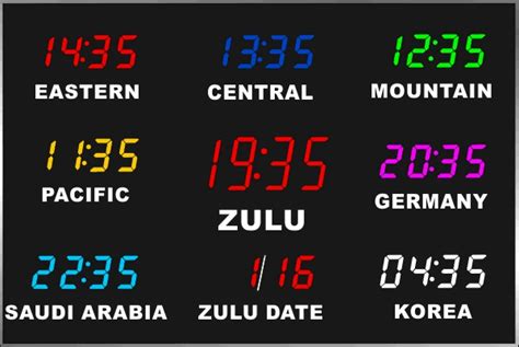 Digital Time Zone Displays World Clocks Digital World Clocks Or Time