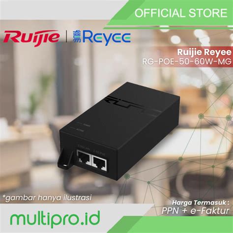 Jual Ruijie RG POE 50 60W MG 1 Port PoE Injector 2500Base T 50 V 60