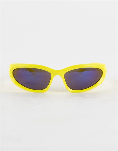 Rsq Chrome Sporty Shield Sunglasses Yellow Tillys