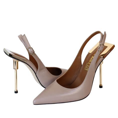 Nude Deri Kadın Abiye Ayakkabı Platin Deri