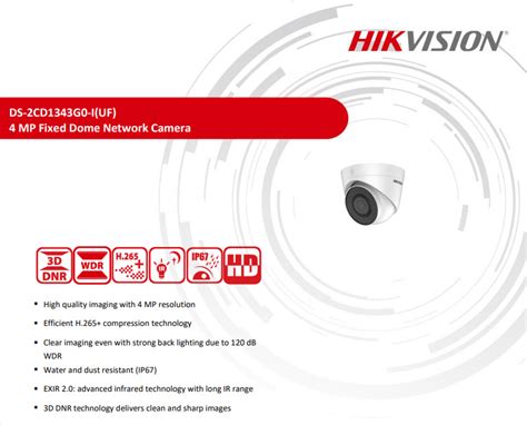Hikvision Ds 2cd1343g0 Iuf 4mp Ip Ir Dome Kamera Özden Elektronik