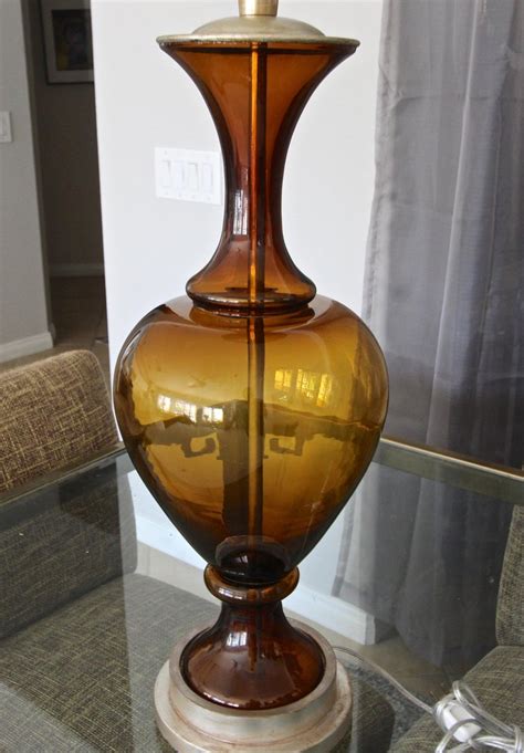 Large Marbro Swedish Root Beer Brown Glass Table Lamp For Sale At 1stdibs