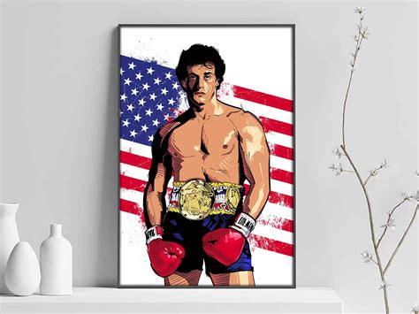 Rocky Poster Rocky Balboa Poster Rocky Art Print Wall Etsy