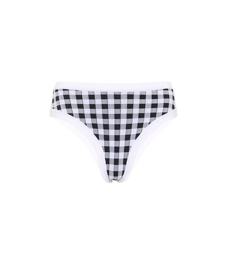 La Plage Gingham Bikini Bottoms In White Tropic Of C Mytheresa