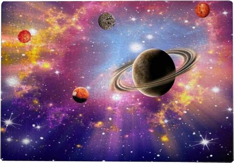 Dreamtimes Wooden Jigsaw Puzzles 500 Pieces Bright Cosmic Planets Educational Intellectual