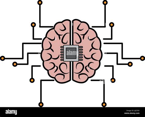 Placa De Circuito Impreso Del Cerebro Humano Centro De Sistema