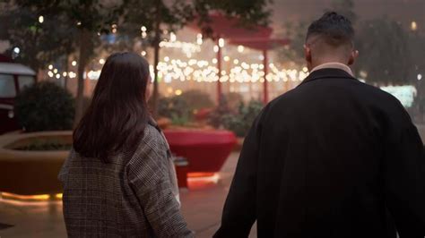 couple walking  night park stock video footage