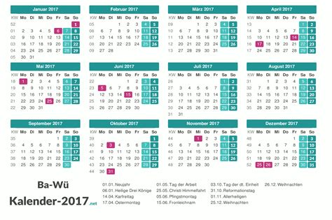 Kalender 2017 Baden-Württemberg