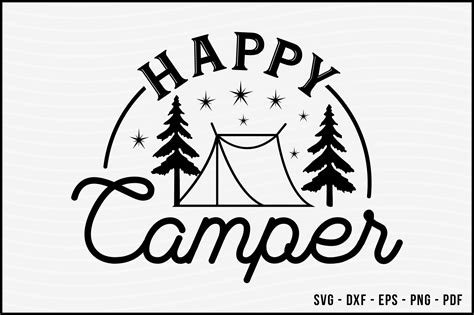 Happy Camper Camping Svg Graphic By Beecraftr Creative Fabrica