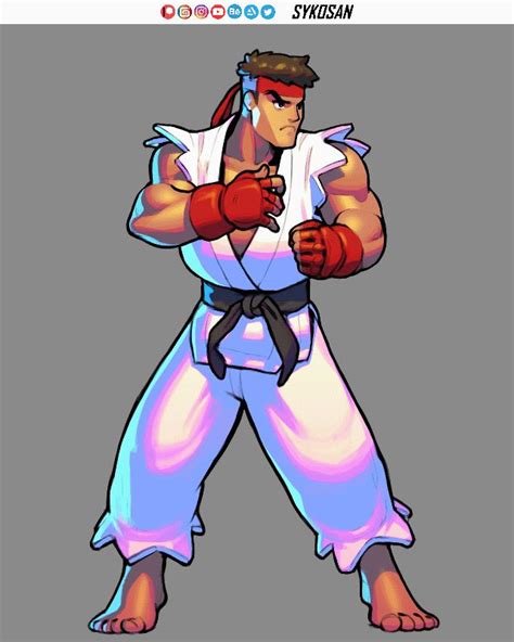 Ryu Stance Sykosan Street Fighter Art Animation Street Fighter