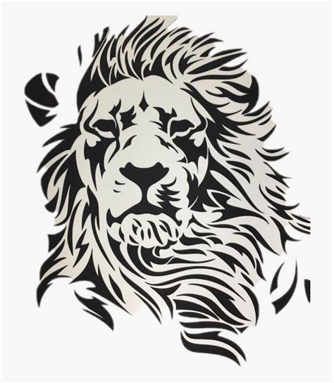 Transparent Lion Clipart Black And White - Drawing 3d A Lion, HD Png ...