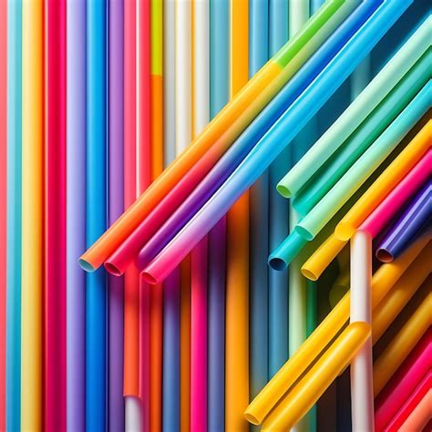 Premium Ai Image Colorful Plastic Drinking Straws Isolated On A White