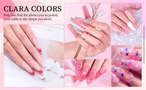 Amazon Clara Colors Poly Gel Nail Kit Colors Clear Jelly Nude